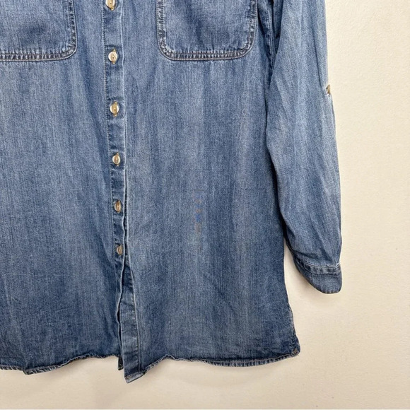 Cloth & Stone Womens Xsmall Chambray Button Shirt - Picture 8 of 16